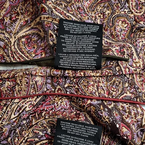 Lauren Ralph Lauren Hallie Lot of 2 Pillow Shams Paisley 20x26 Sateen Cotton - Picture 10 of 13